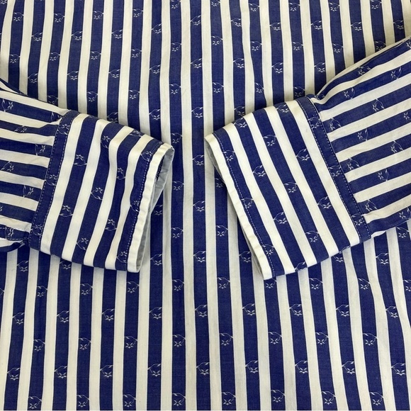 Robert Graham Men's Freshly Laundered Shirt Blue & White Striped Patchwork Sz L - Picture 10 of 16